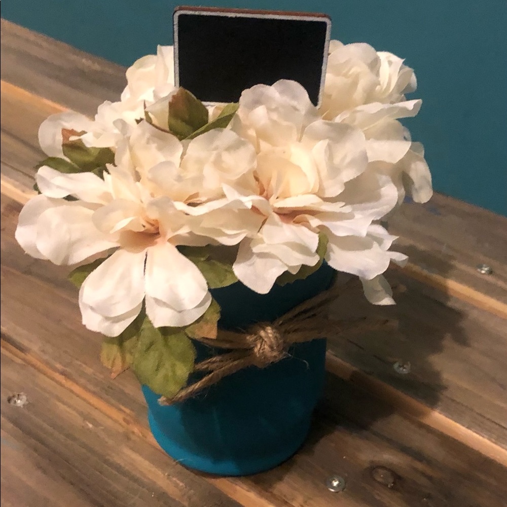 Rustic Vase with faux flowers